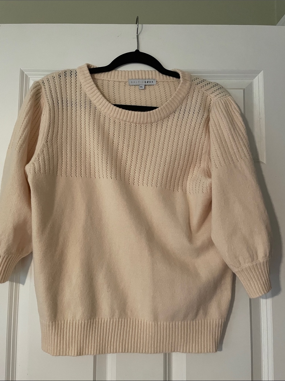 Baltic Born Cream Crewneck Knit Sweater